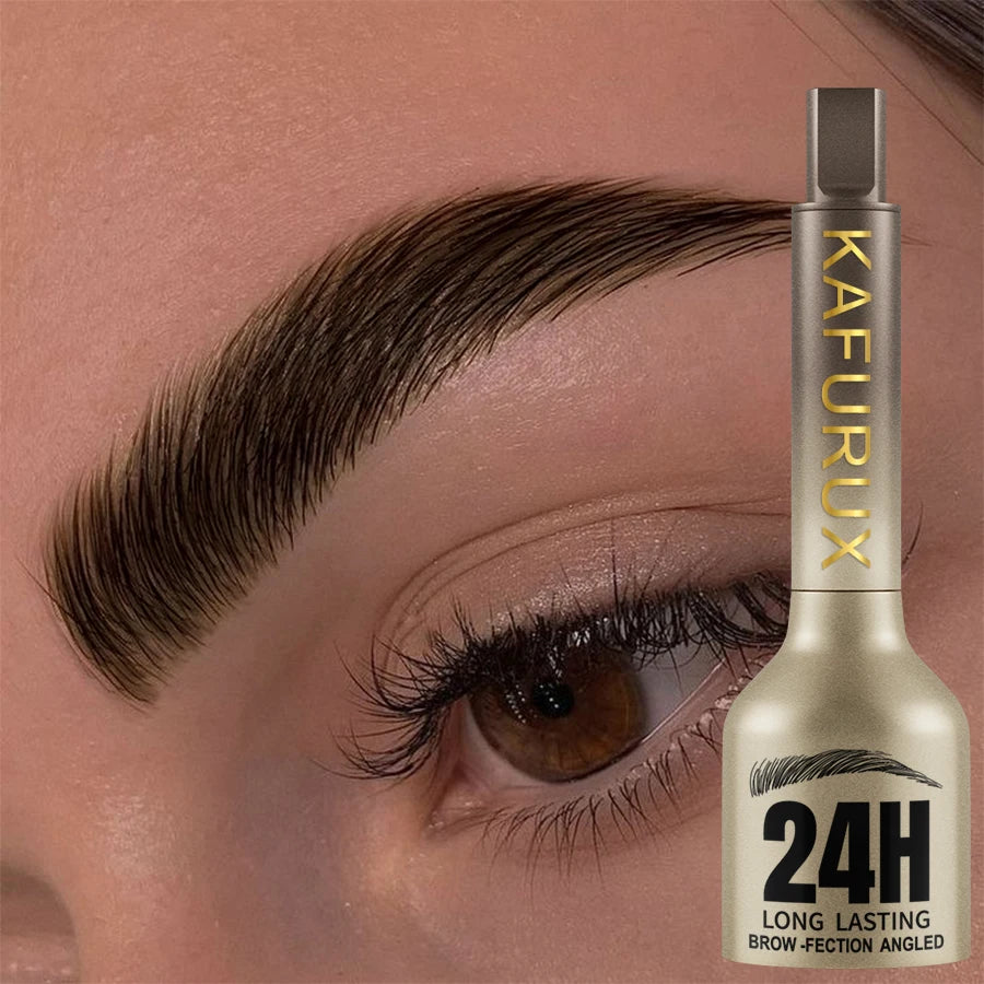 3-Color Wild Eyebrow Pencil Square Angled Brush Velvet 3D Brow Dye