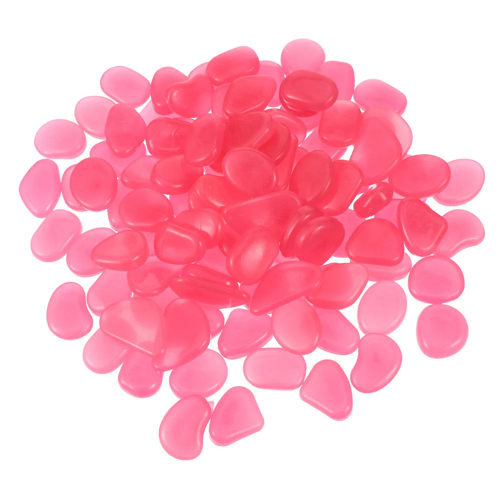 100Pcs Night Glow Luminous Garden Pebbles Rocks for Fairy Garden Potted Plants Walkway Driveway Fish Tank Decor Luminous Zpaxo