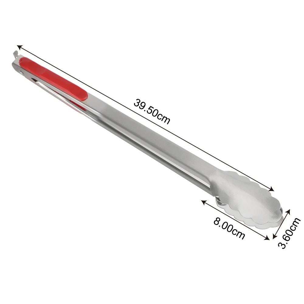 Kitchen Tools Cooking Salad Food Clip BBQ Tongs Stainless Steel Grill