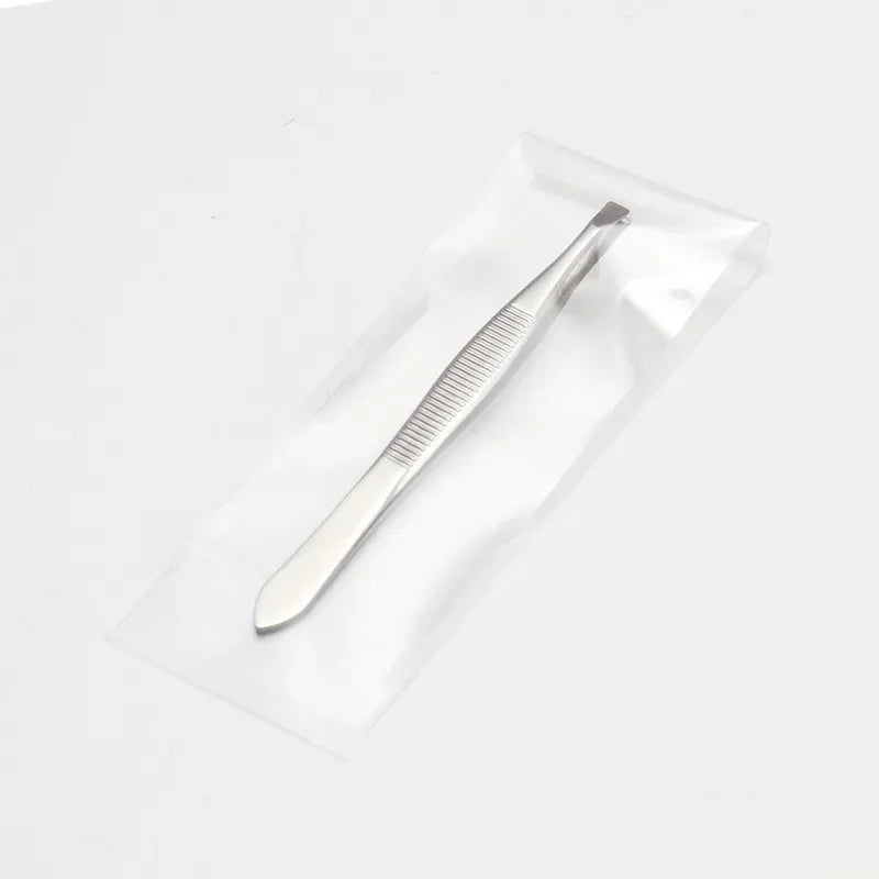 Eyebrow Tweezer Stainless Steel Beauty Clip Slant Tip Flat Trimming