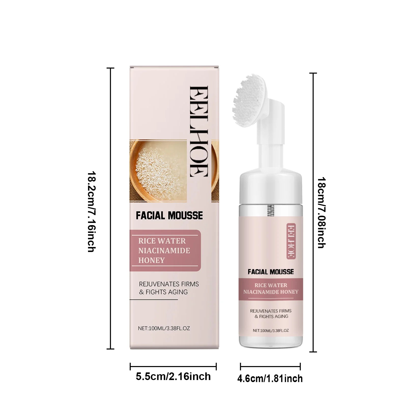 EELHOE Rice Water Cleansing Mousse – Oil Control Face Wash Foaming Face Wash Zpaxo