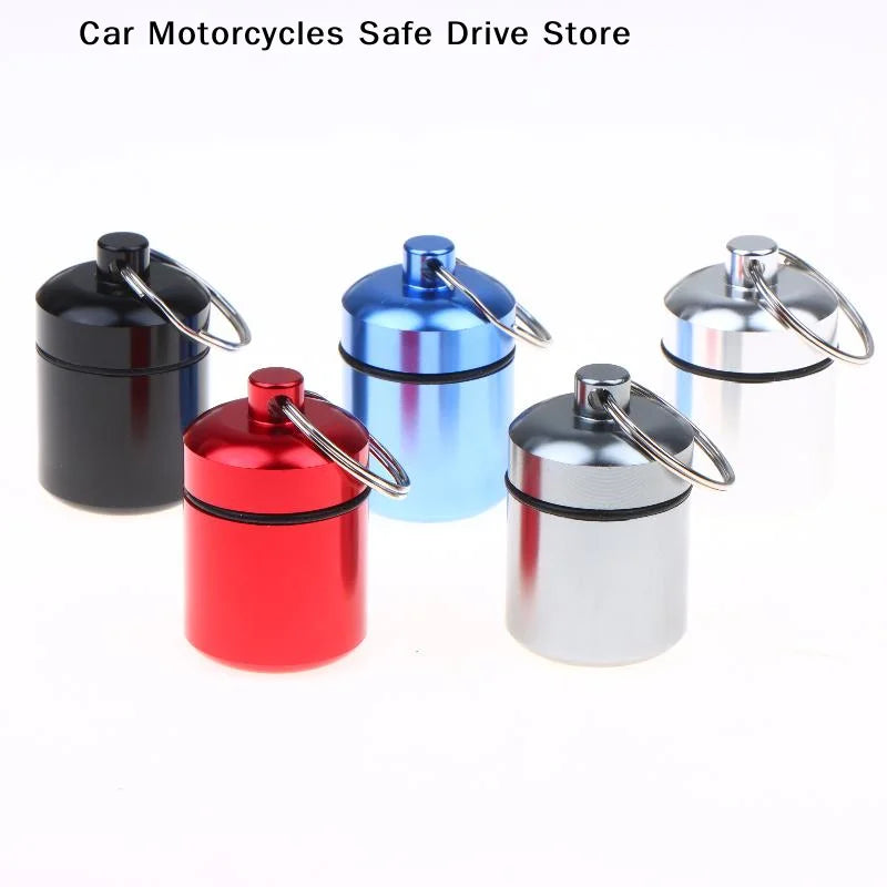 CMAluminum Alloy Pill Case Keychain Portable Waterproof Mini Storage