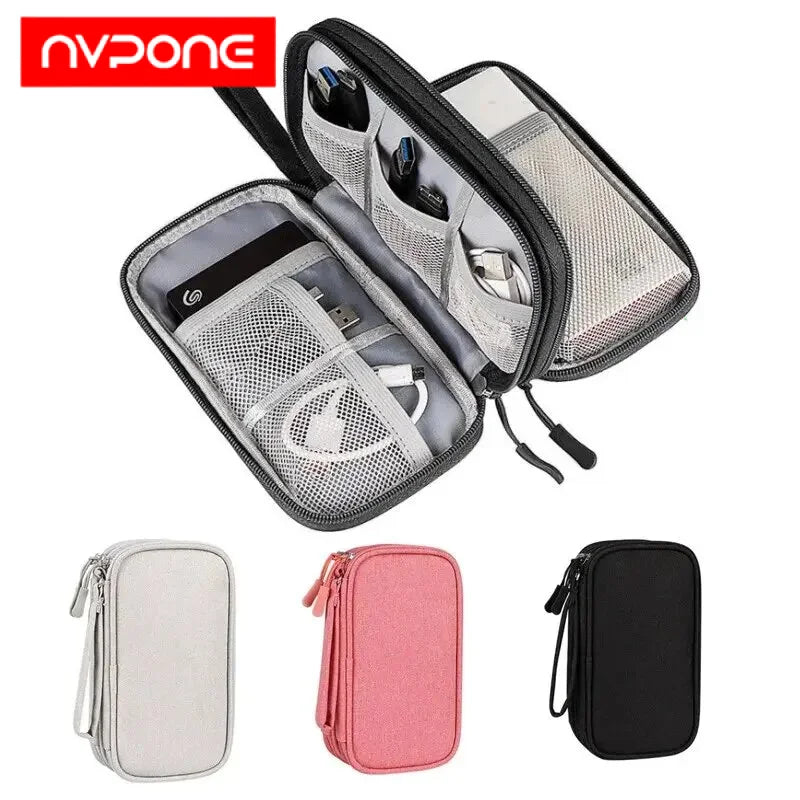 Carry Case Portable Waterproof Double Layers Storage Bags Cable