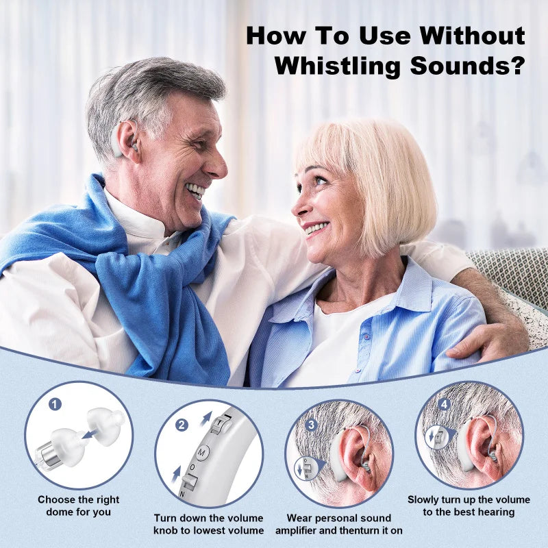 BTE Elderly Hearing Aid Rechargeable Deaf Digital Display Listening