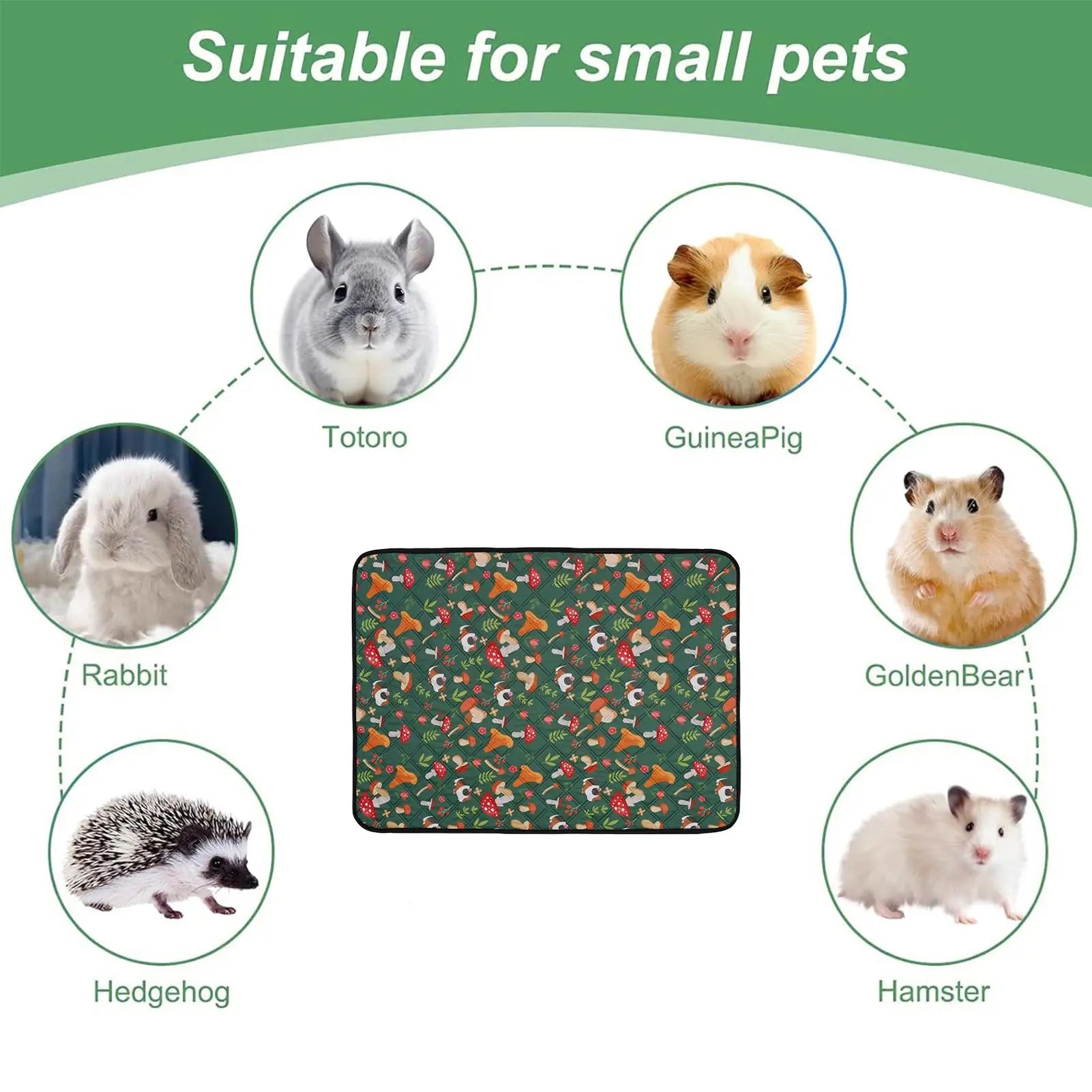Washable Guinea Pig Cage Liner Soft Bedding Mat Small Animal Reusable