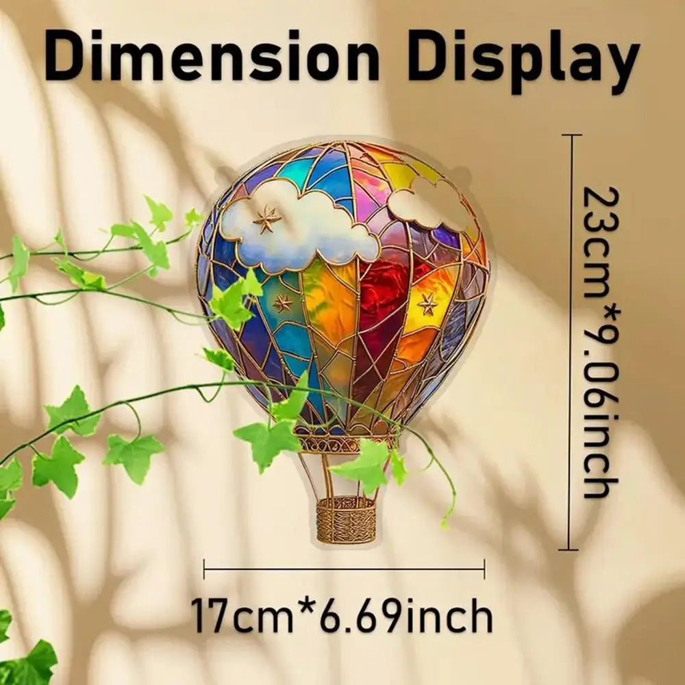 Acrylic flat Pendant Love Balloon Hot Air Balloon Lantern Valentine's Day Decoration For Home Lawn Garden Porch Yard Ornaments Zpaxo D
