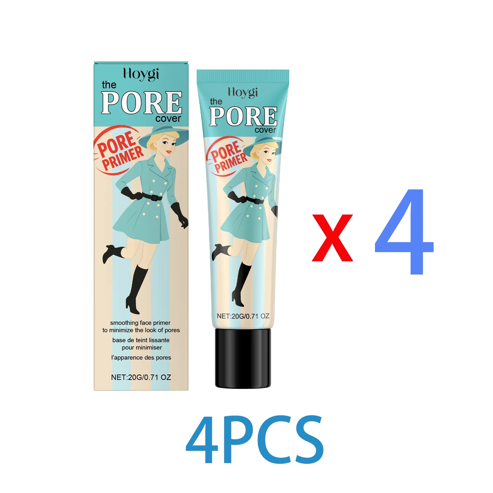 Hydrating Pore Minimizing Primer Long Lasting Non Greasy Makeup Base for Smooth Skin Wrinkle Reduction Face Primer All Daily Use Zpaxo 4PCS