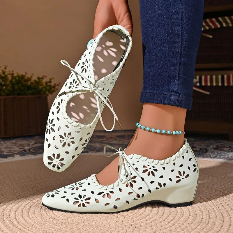 Spring Autumn Women's Pointed Closed Toe Solid Vintage Mid Heel Zpaxo WHITE 37