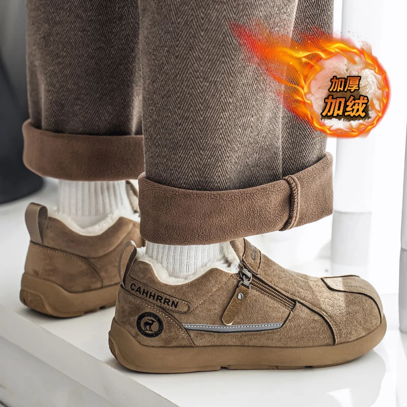 Men Boots Winter Slippers Warm Shoes Waterproof Non-slip Plush