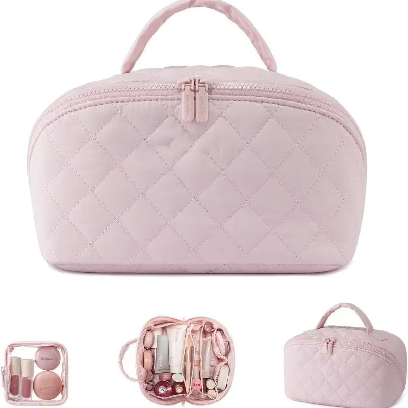 New Large Capacity Portable Makeup Bag, Makeup Brush Storage Bag, Leak-Proof High-end Travel Grooming Toiletry Organizer Bag Zpaxo