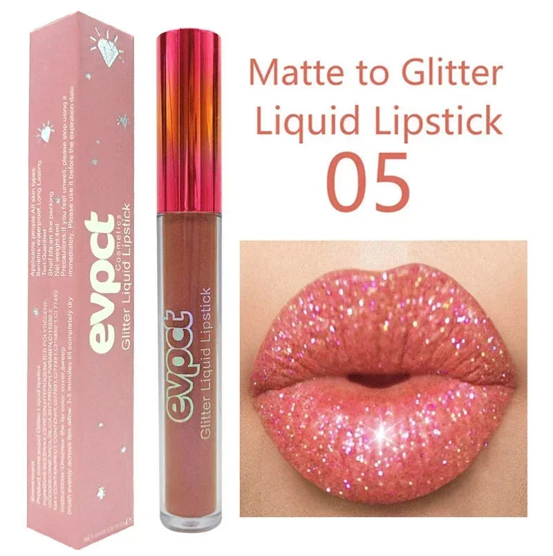 15 Colors Glitter Glossy Makeup Liquid Lipstick Professional Matte Zpaxo 05