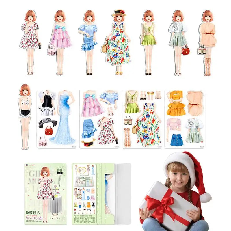 Magnetic Princess Paper Dolls Cutouts Pretend Play Outfit Magnet Clothes Puzzles Creative Fashion Dress Up For Birthday gifts Zpaxo