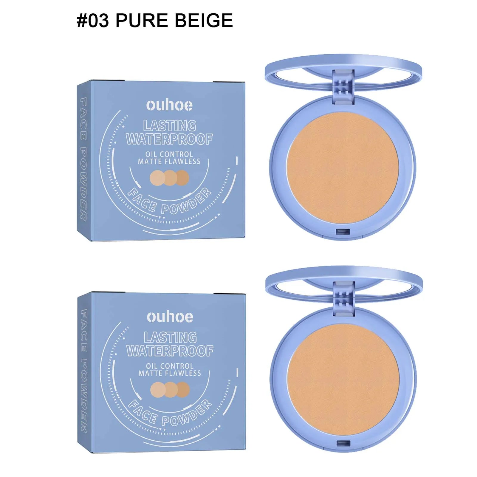 Matte Setting Pressed Powder – Oil Control & Full Coverage Setting Pressed Powder Zpaxo 2Pc pure beige