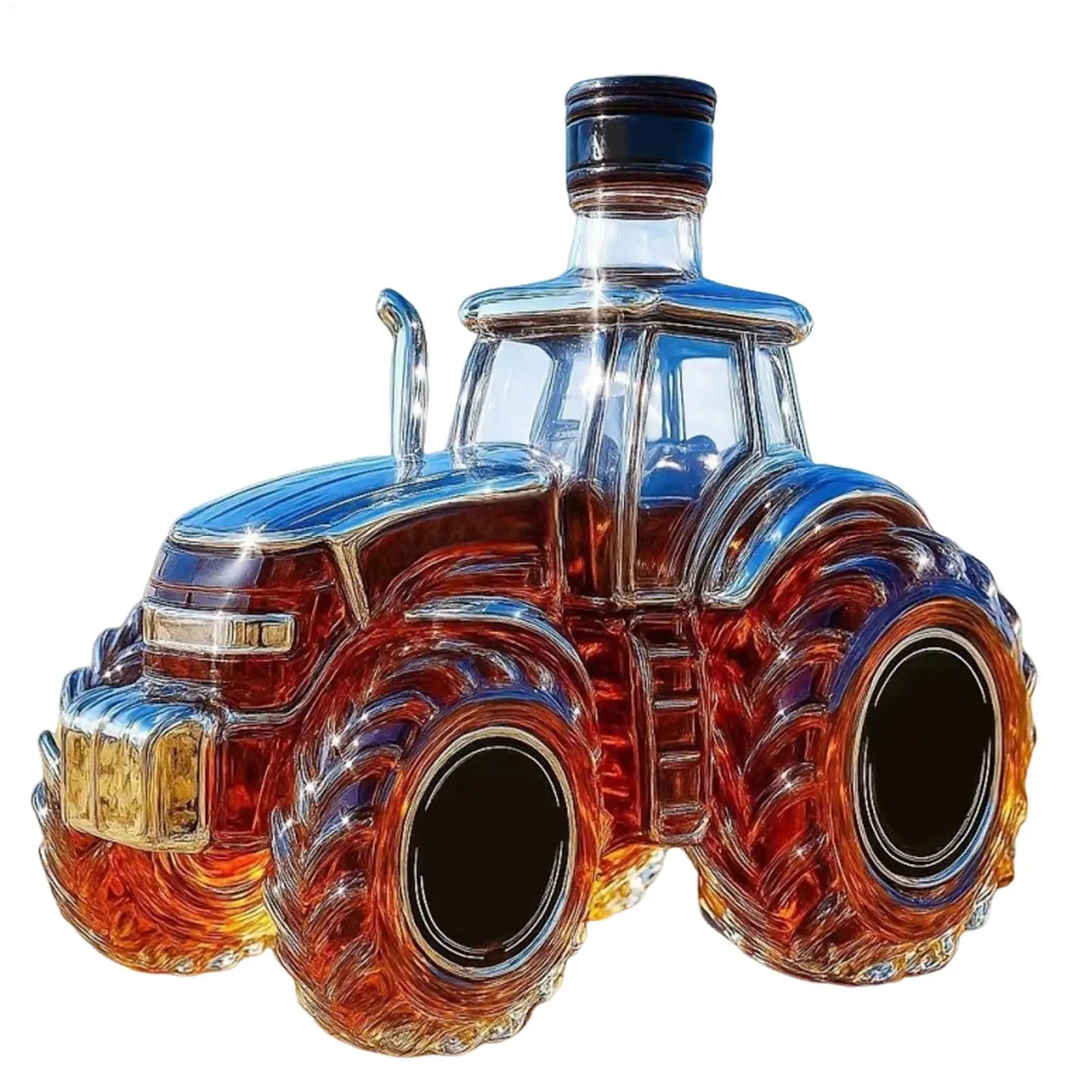 Whiskey Glass Bottles Tractor Shape Alcohol Dispenser Decanter Bottle