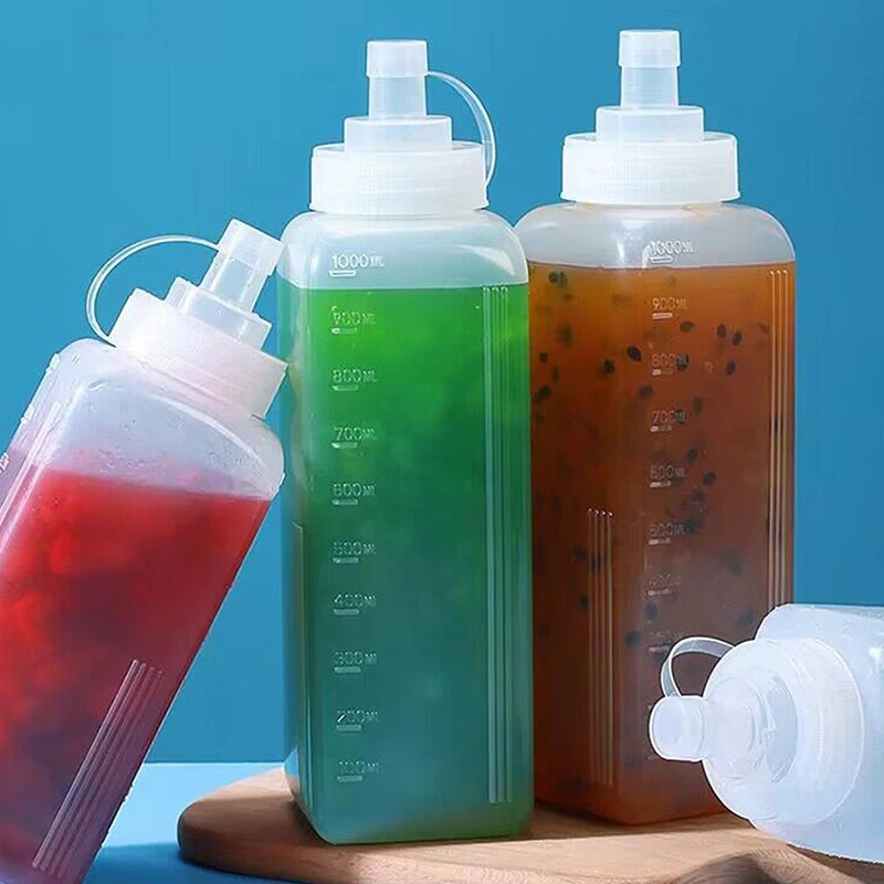 600/800/1000ML Kitchen Seasoning Salad Sauce Olive Oil Bottle Squeeze Sauce Bottles Condiment Dispenser Large Mouth Dustproof Zpaxo