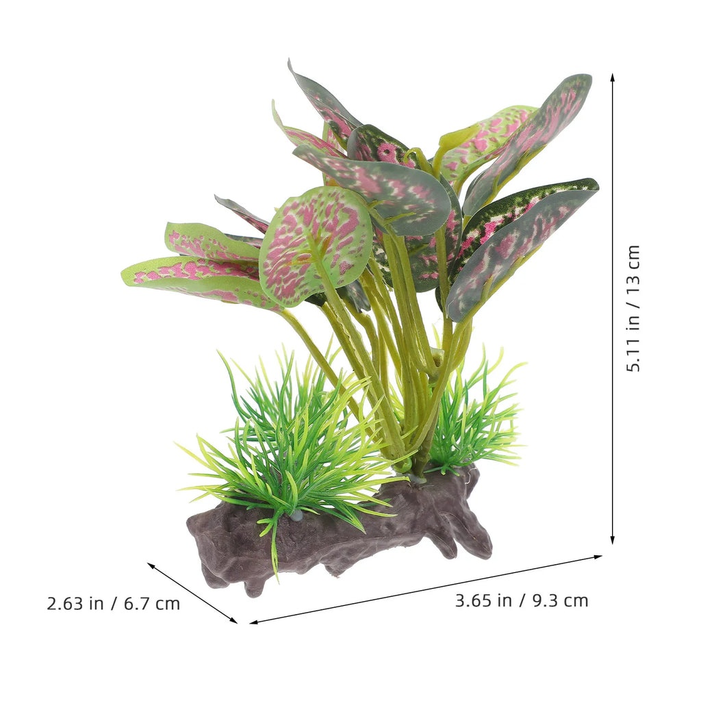 Realistic Lifelike Artificial Reptile Plant Decor Terrarium Aquarium