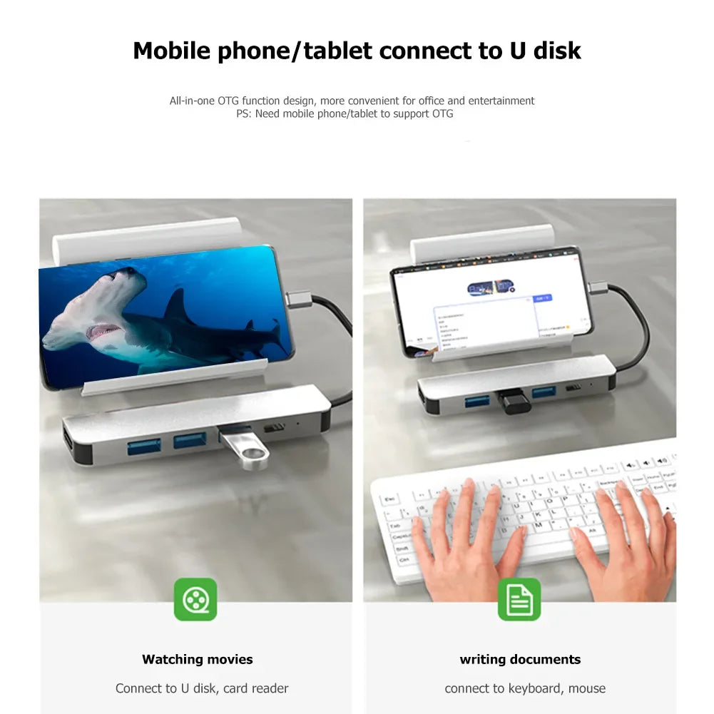 USB Hub 1 TF SD Card Reader 5Gbps Speed USB3 0 Splitter Adapter Zpaxo