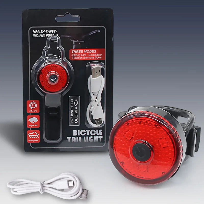 New Strap Bicycle USB Charging Creative Taillights Mountain Bike Outdoor Night Riding Taillights Riding Equipment Accessories Zpaxo
