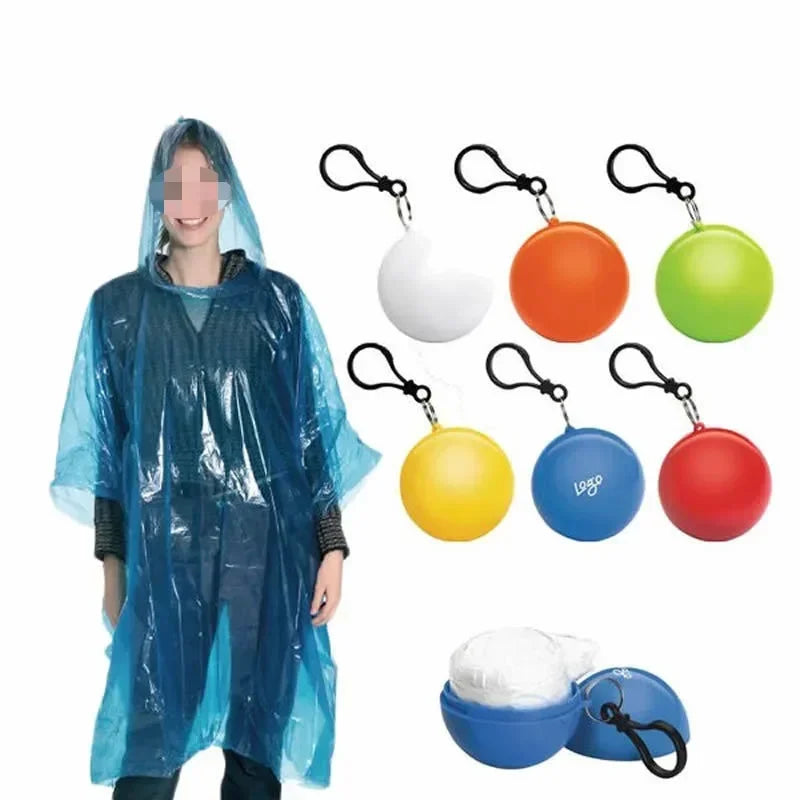 Hot Waterproof Raincoat Ball Disposable Raincoats Transparent Rain Cover Emergency Coat for Traveling Camping Outdoor Sport Zpaxo