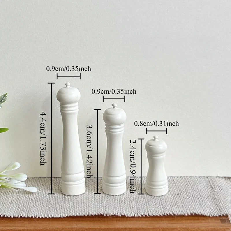 3-Piece Miniature Salt & Pepper Shaker Set – 1:12 Dollhouse