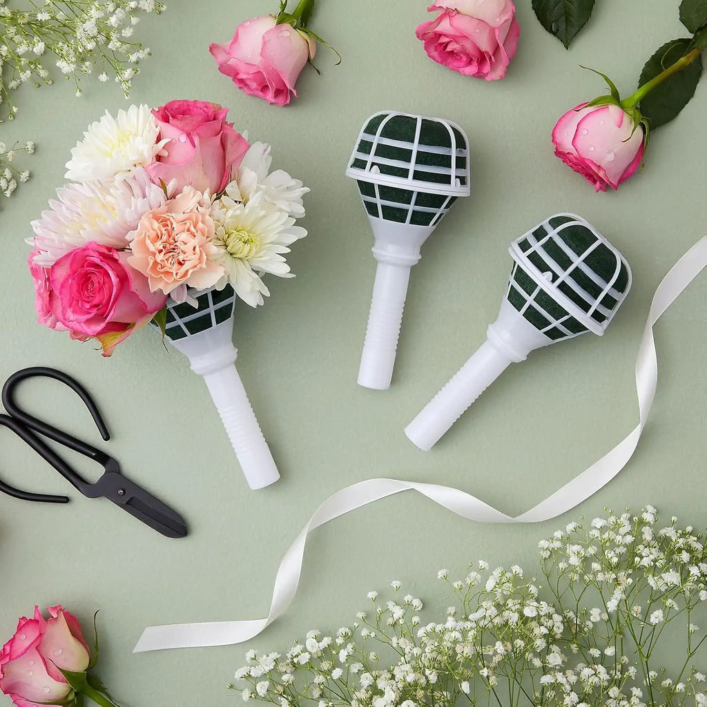 Foam Bouquet Handle Holder Floral DIY Wedding Decor Artificial Flower