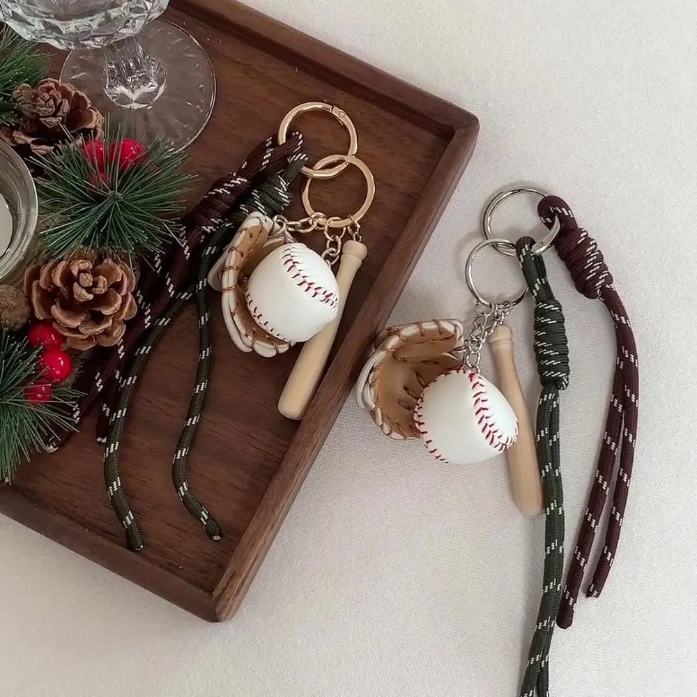 Bag Charms Baseball Braid Rope Pendant Nylon Bag Decoration Braid Rope Bag Charms Key Ring Bag Accessories Car Key Chain Unisex Zpaxo