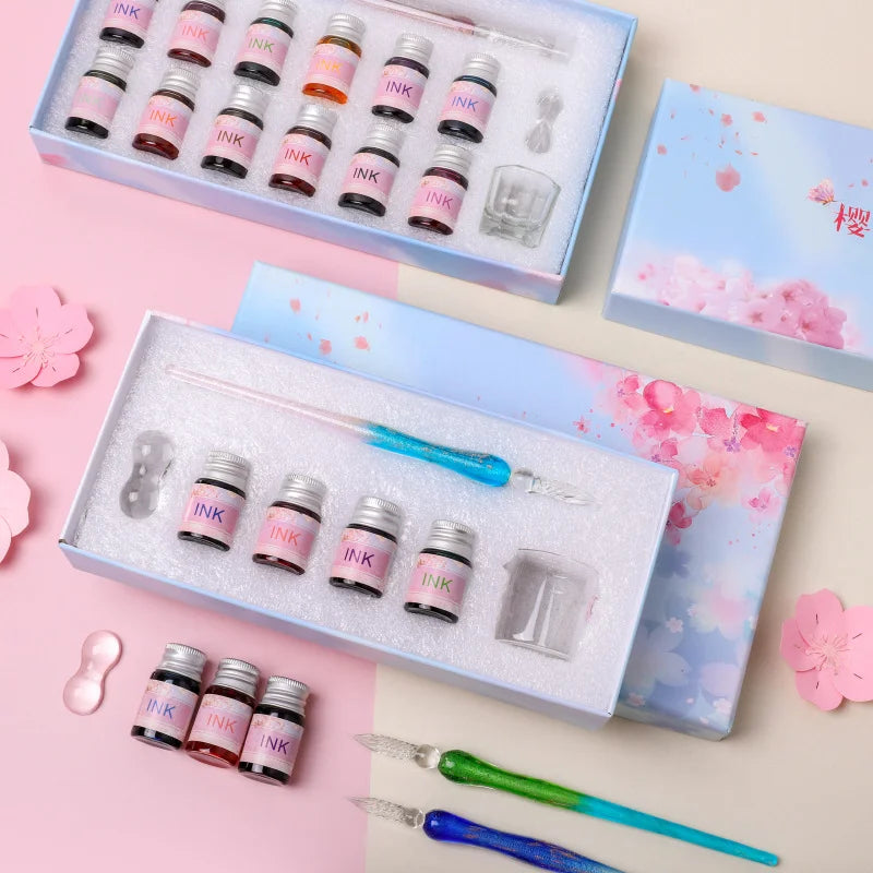 Sakura Glass Dip Pen Set – Gradient Color Gift Box