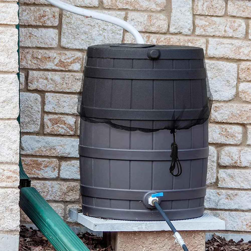 5-1PCS Rain Barrel Filter Mesh with Drawstring 120/110/100/80/60CM Nylon Rainwater Barrel Protector Screen Anti-fall Leaves Zpaxo