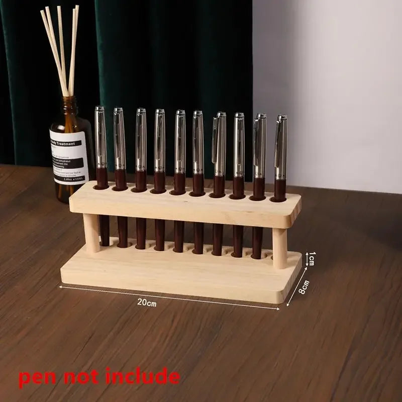 1PC Walnut Wood Multifunction Desk Organizer - Pen Holder, Phone Stand & Storage Solution For Office And School Zpaxo C