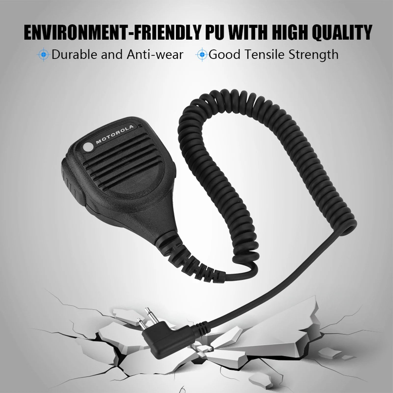 Headphone Jack Speaker Mic Walkie Talkie Radio Hand Microphone Steel