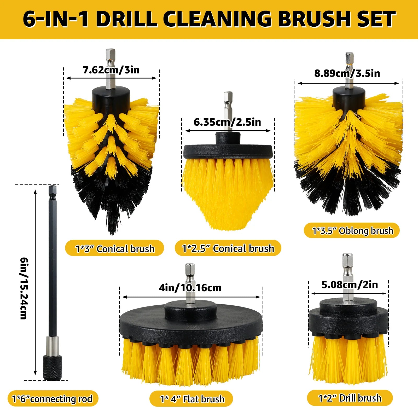 5PCS Electric Drill Brush Kit Multipurpose Power Cleaning Attachment Set Scrub Brush/Microfiber Cloth with Connecting Nylon Tile Zpaxo