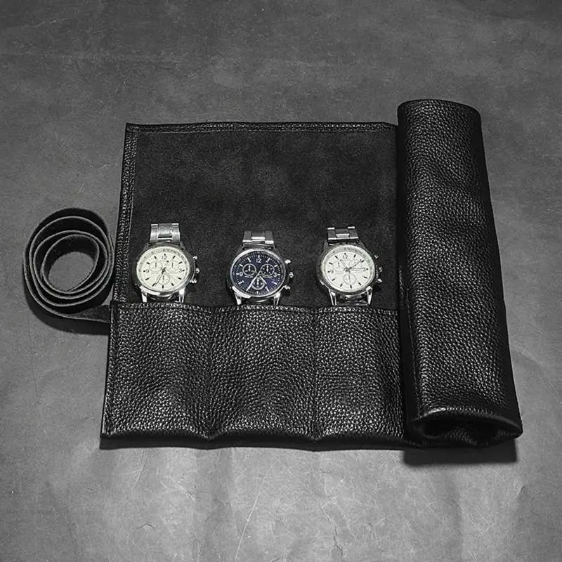Leather Watch Roll Watches Case Storage Mechanical Timepieces