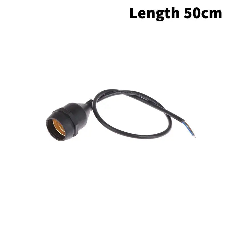 Waterproof E27 Lamp Holder Power Cord Socket 20 30 50 100 Outdoor Zpaxo Black 50cm