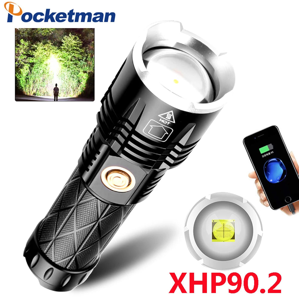 POCKETMAN XHP90.2 LED Tactical Flashlight – 3800 Lumen USB