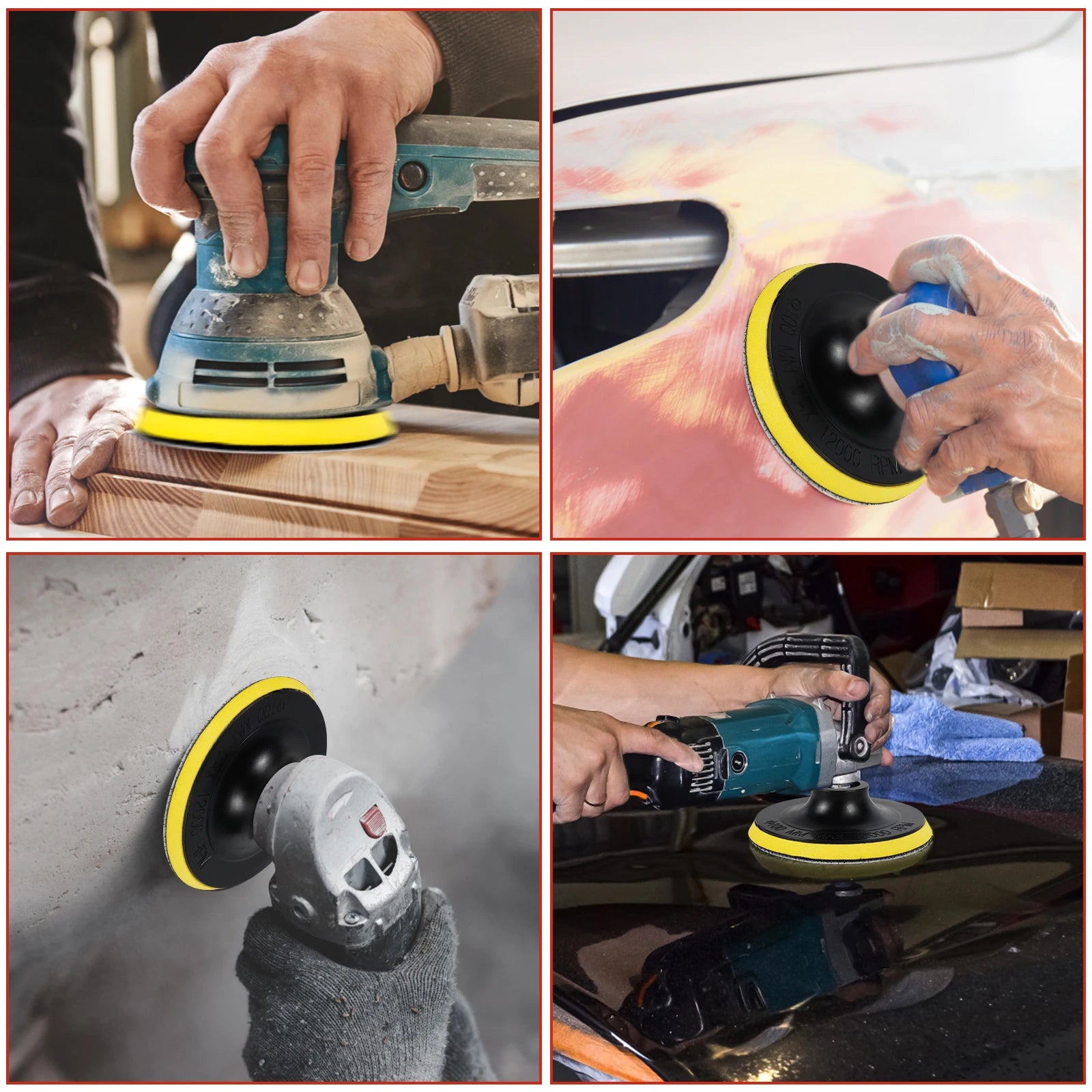Angle Grinder Sanding Discs Hook Loop Backing Pad 40-800 Grits Drill