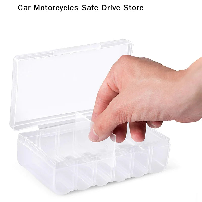CM6-Compartment Transparent Battery Storage Case Durable Hard-plastic