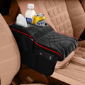 Velvet Surface Center Console Armrest Cushion Cup Holder Side Storage Zpaxo Black Red