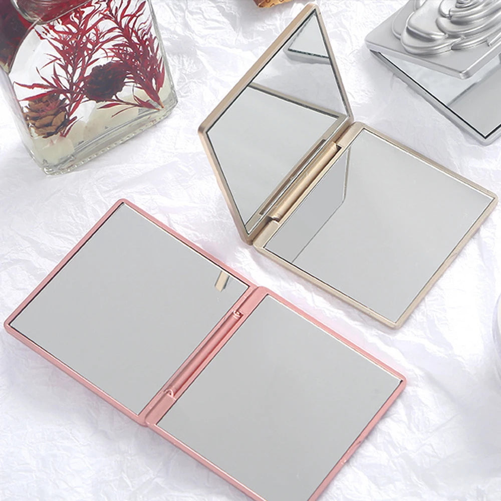 Rose Compact Mirror Square Travel Portable Makeup Mirror Double-Sided Cosmetic Mirror Gifts for Wedding Bridal Shower Party Zpaxo