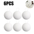 4 White Foam Christmas Balls Reusable DIY Snowball Ornaments Xmas