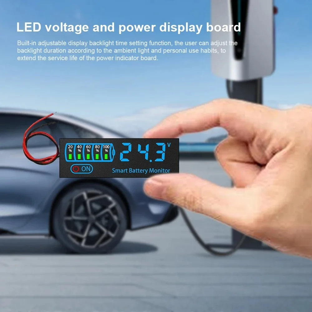 DC 7-55V Battery Charge Indicator LED Display Board with Alarm Battery Voltage Indicator Zpaxo