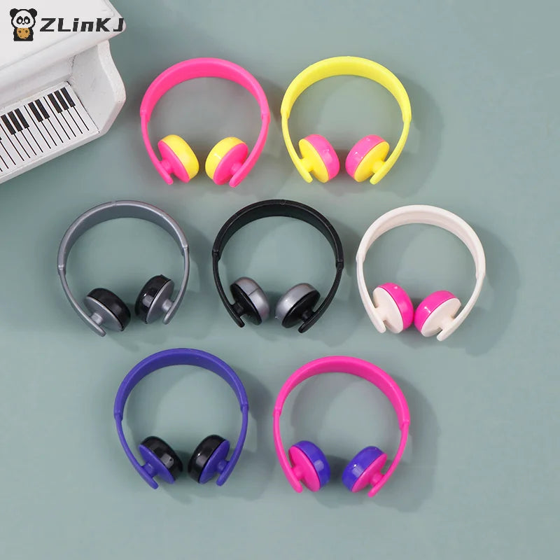 ▶5Pcs Mini Headphones Toys Gifts DIY Sunglasses Straw Hat Scarf Jewelry Accessories Decoration Zpaxo