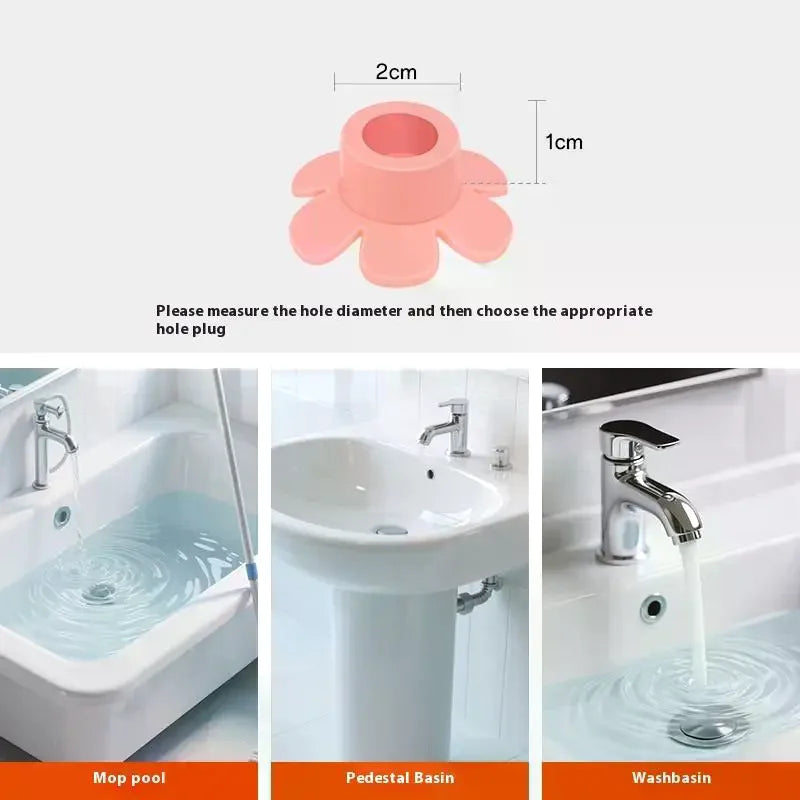 5-Pack Flower Silicone Drain Seal Plugs – Sink & Bathtub Overflow Drain Seal Plug Zpaxo