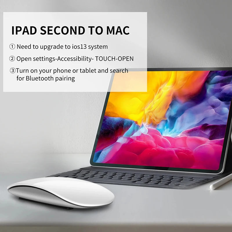 Wireless Bluetooth Mouse Multi-touch Ergonomic Silent Type-c Charging