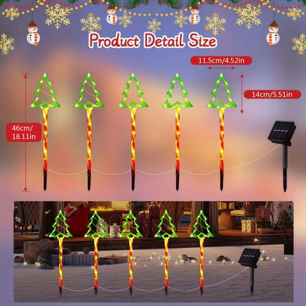 Solar Candy Christmas Tree Ground Installation Decorative Lights Zpaxo