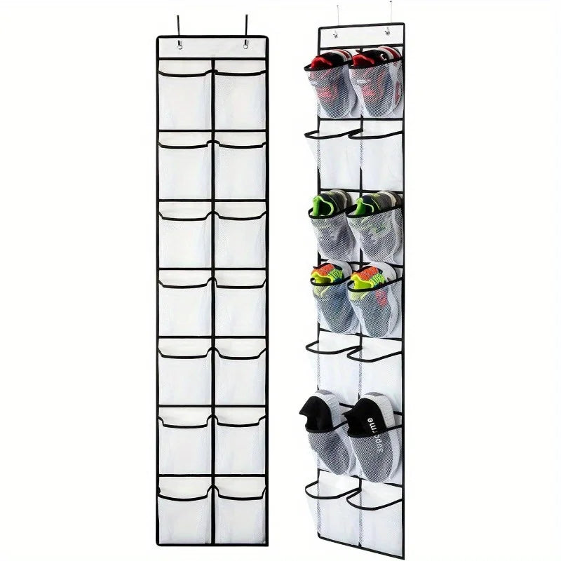 Shoe Storage Rack Door Hanging Organizer 14 24 Mesh Bags Wardrobe