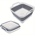 2.4 Gal(9L) Collapsible Dish Basin with Drain Plug, Space Saving Outdoor Multiuse Foldable Sink Tub, Dishpan, Kitchen Storage Zpaxo JJ345