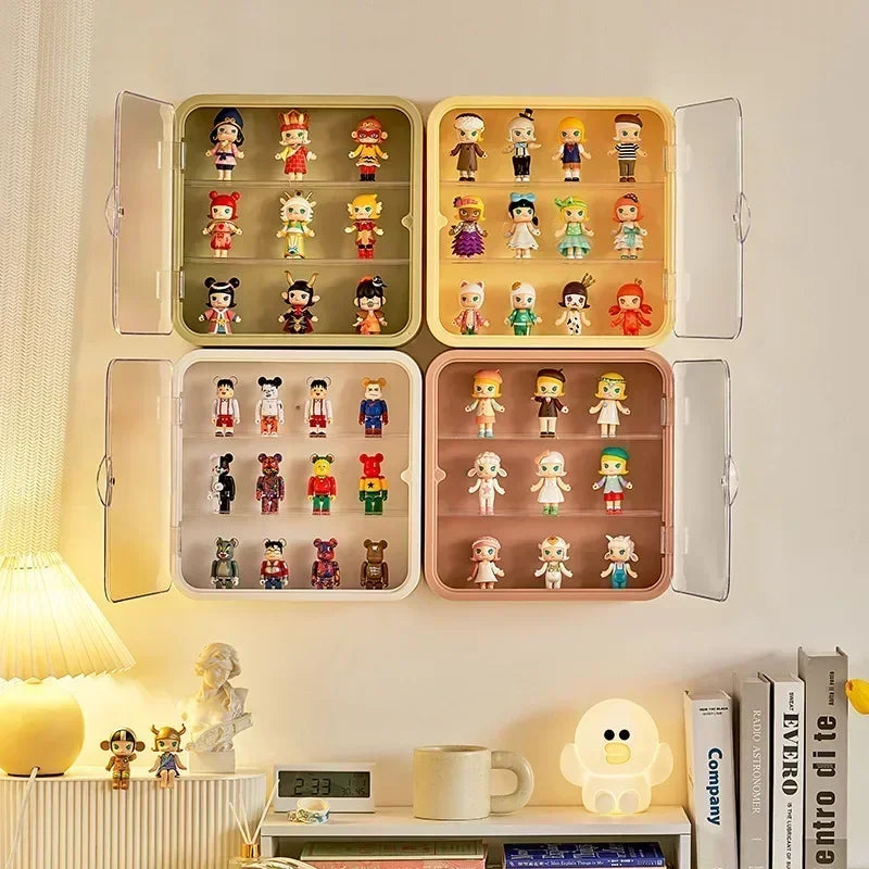 Dust Display Proof Doll Toy Storage Box Wall Mounted Showcase Clear