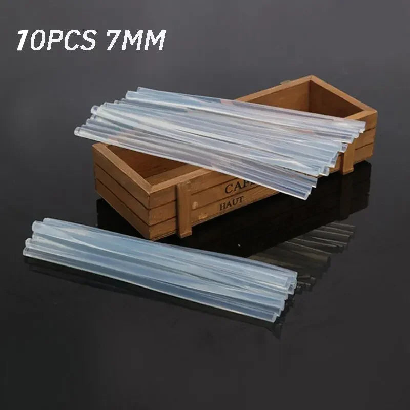 10Pcs Hot Melt Glue Sticks 7mm Or 11mm Translucent Strong Viscosity for Glue Gun DIY Home Industrial Repair Adhesive Rods Zpaxo