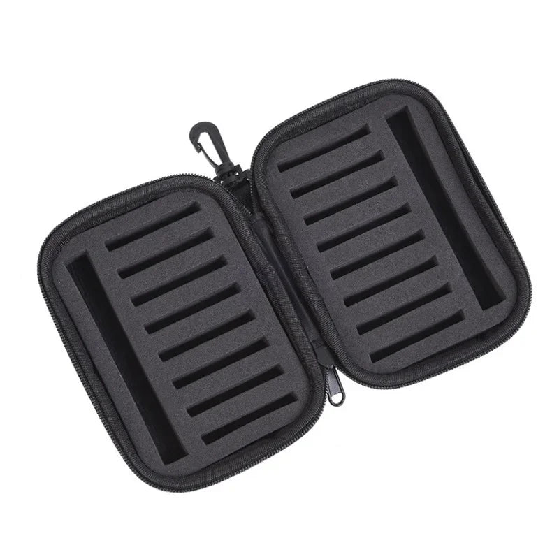 2026 New Arrival！Portabale Fly Fishing Lure Spinner Spoon Bait Black Storage Box Professional 16 Slots Hard EVA Storage Bag Zpaxo