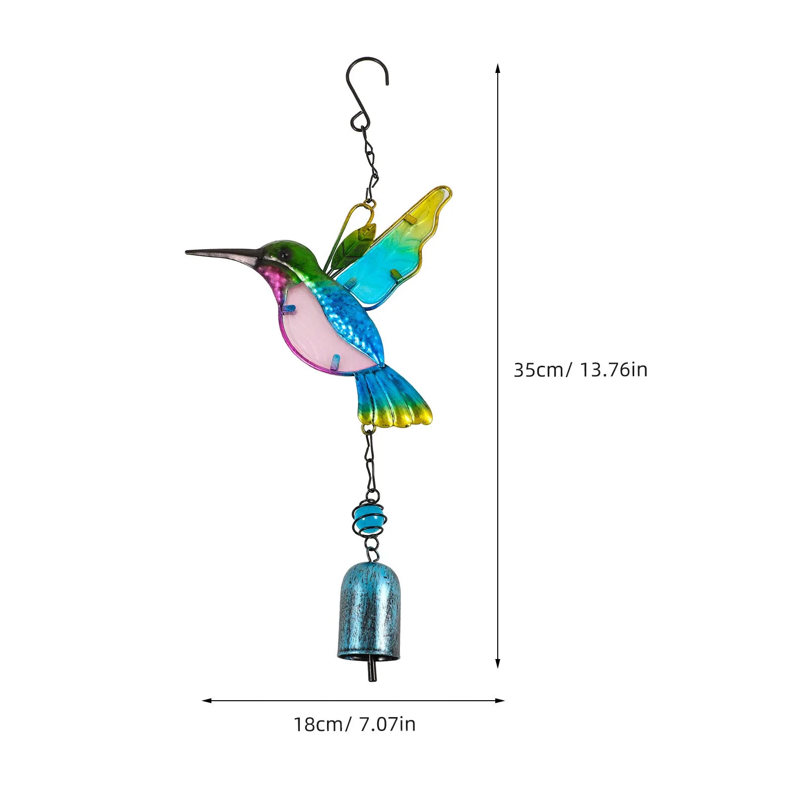 Hummingbirds Wind Chime Decor Easy Hang No Installation Required